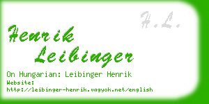 henrik leibinger business card